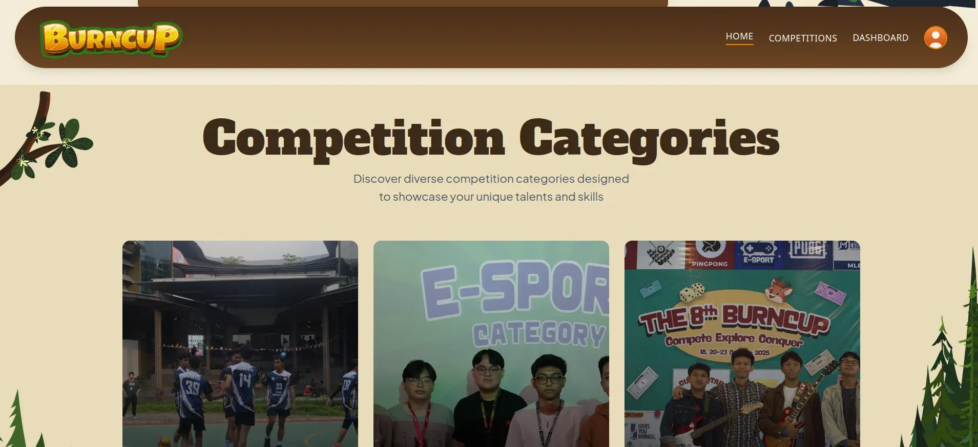 BurnCup 2026 competition platform interface